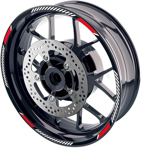 Vista 33 de MC MOTOPARTS Pegatinas de llanta exterior de 17 pulgadas C02B compatibles con YZF R125 MT125 MT07 MT10 MT25 FZ25 MT03 (rojo)