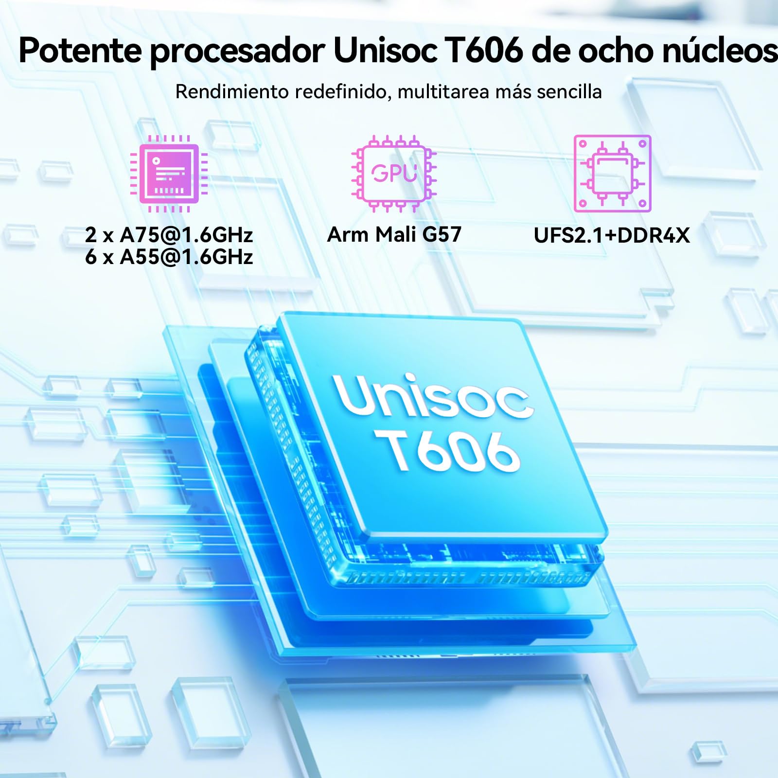 TABWEE Android 16 Tablet con Teclado - 24 GB RAM+ 256 GB ROM, Octa-Core | Octa-Core, Tablet 10 Pulgadas, 5000mAh, 8MP+5MP, Compatible con Gemini AI, Widevine L1, Face ID, GPS (Garantía de 4 años)