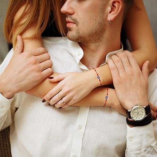 Miniatura 6 de Pulsera de la suerte con 7 nudos de mal de ojo, ajustable, hecha a mano, trenzada, de buena suerte, cuerda de cuerda y hilo de amistad, para mujeres