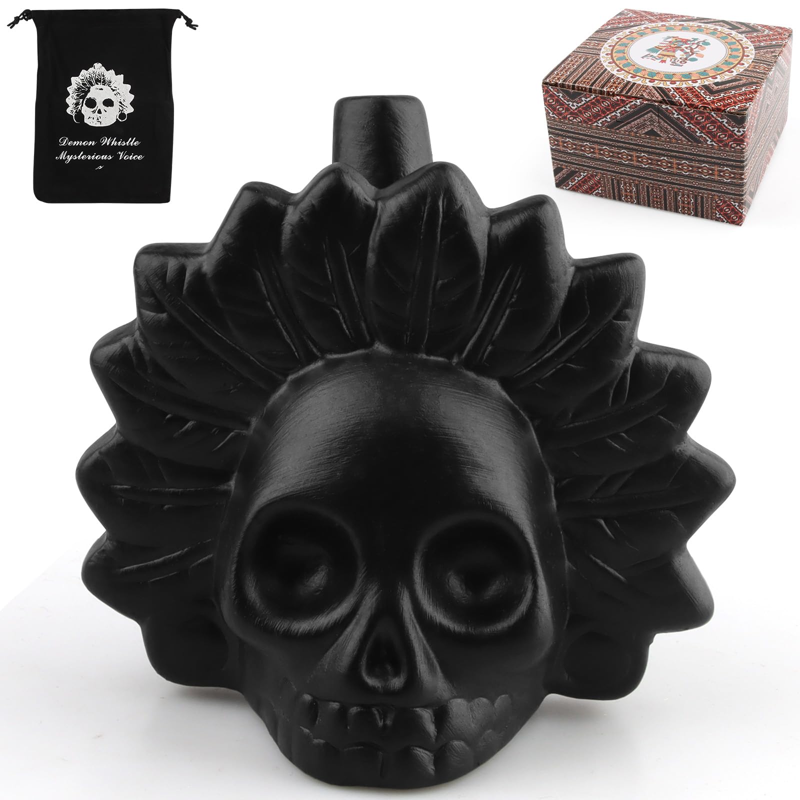 Aztec Death Whistle - Loudest Scream at 125+ Decibels, Ghost Whistle for Halloween and The Feast of the Dead (A)