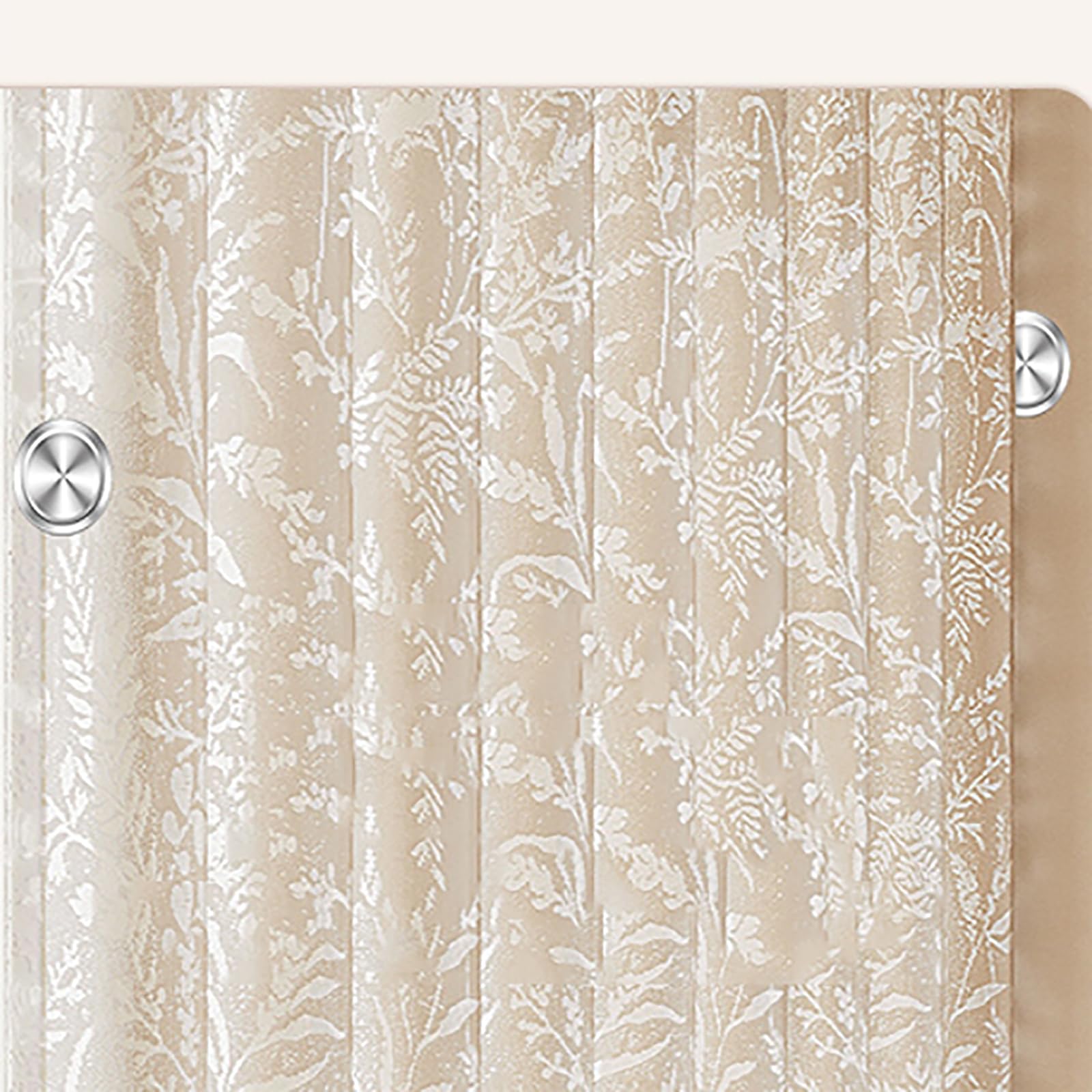 Generico Tenda Doccia Idrorepellente con Motivo Floreale in Rilievo, Tenda da Bagno traslucida Che Protegge la Privacy con Ganci,Bianca,150x200cm(59x79inch)