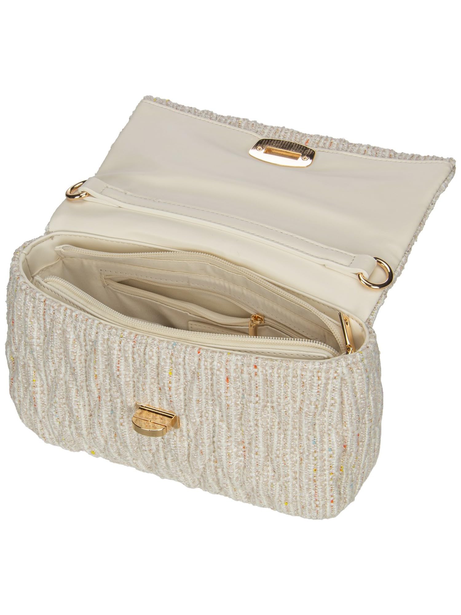 SEIDENFELT MANUFAKTUR Schultertasche Umhängetasche Floro Shoulder Bag Happy Beige creme
