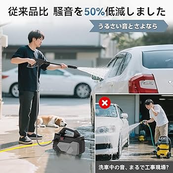 Amazon | 高圧洗浄機【A4用紙サイズ・超軽量2.85kg・2025年新登場