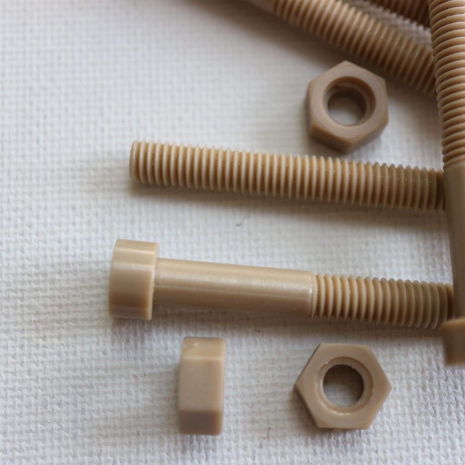 5 x PEEK Hex Socket Head Bolts M6x65mm, Nuts & Washers (15/64 x 2 9/16 in)