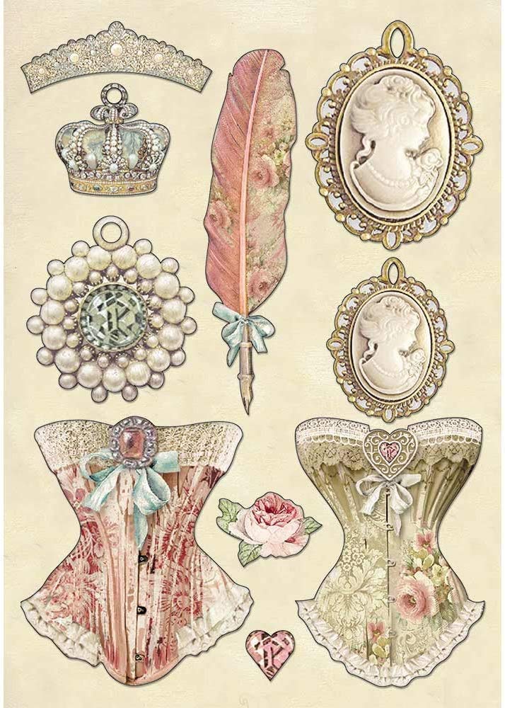 STAMPERIA INTL Stamperia Wooden Shapes-Princess's Jewellery, Wood, Mutli Coloured, A5 - Image 2