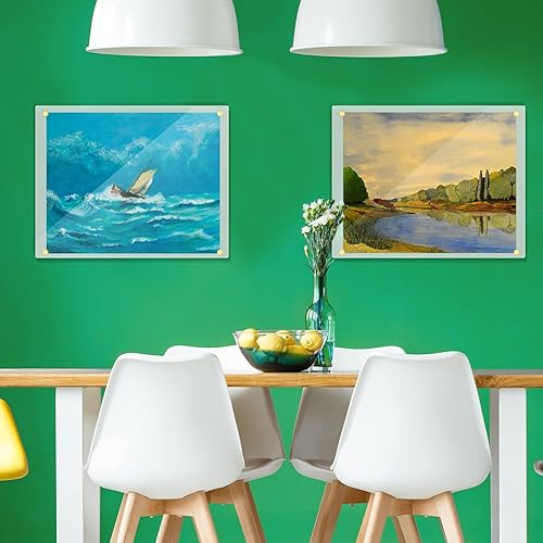 Miniatura 5 de Chunful 8 marcos flotantes acrílicos de 8 x 10 pulgadas, para montaje en pared, sin marco, pantalla transparente para colgar fotos, doble panel para