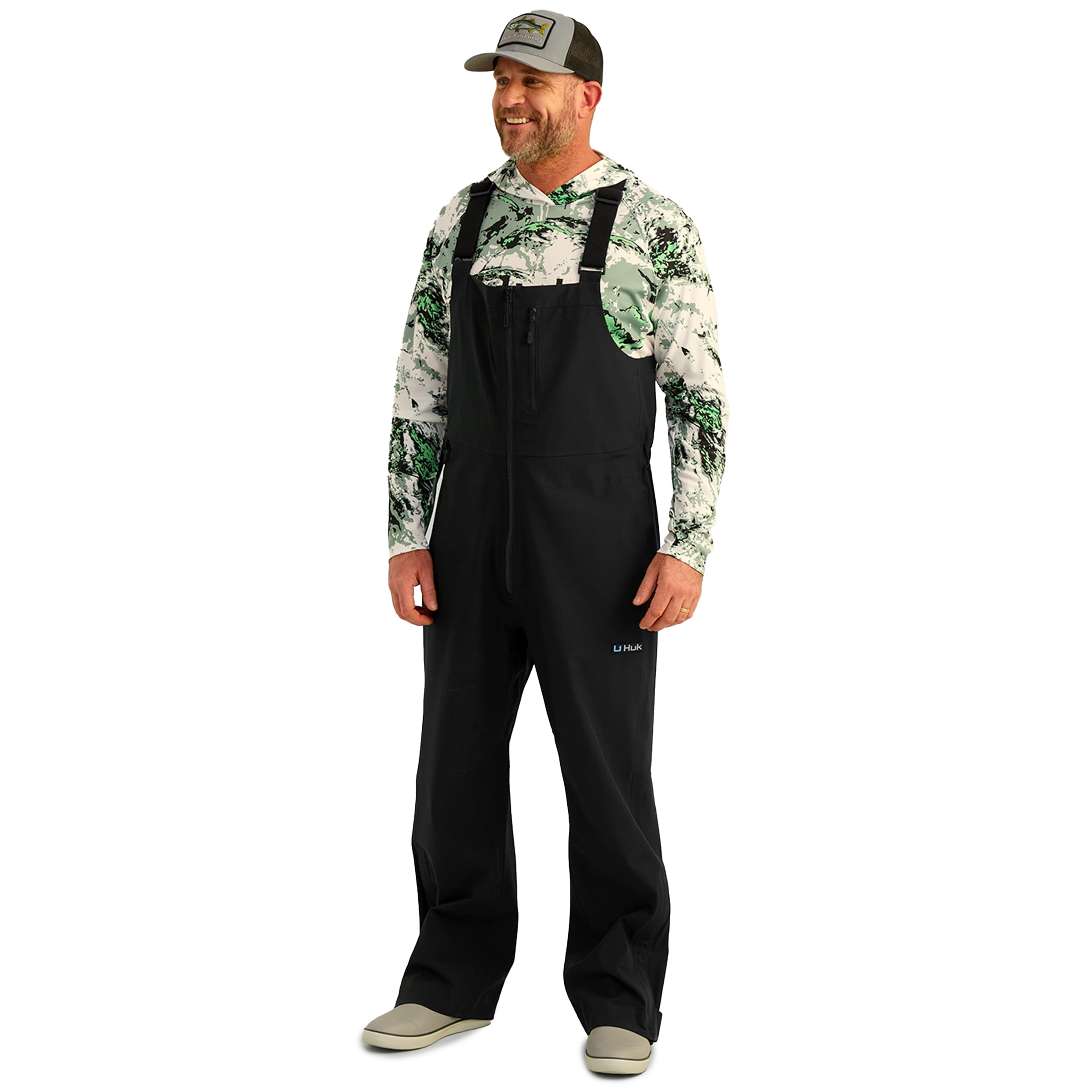 HUK Mens Rover Bib, Windproof & Waterproof Fishing Bibs Overalls