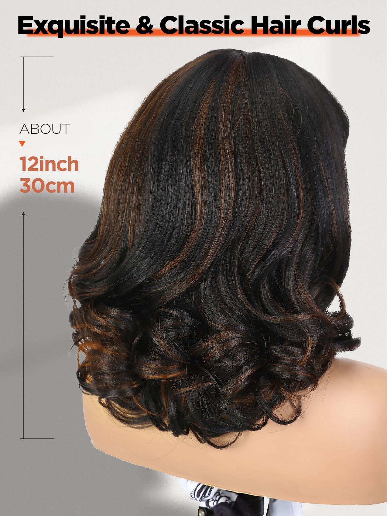 WIGER Yaki Texture Curly Bob Wig with Bangs Heat-Resistant Synthetic Hair
