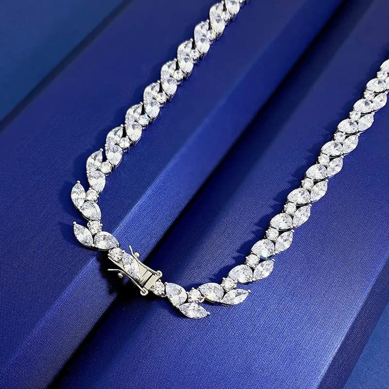 Collana con diamanti Moissane Catena da tennis in argento sterling