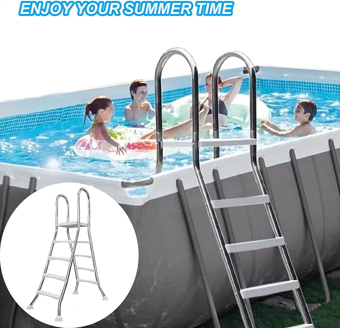 Escalera para piscina 53 pulgadas doble lado acero inox miniatura 6