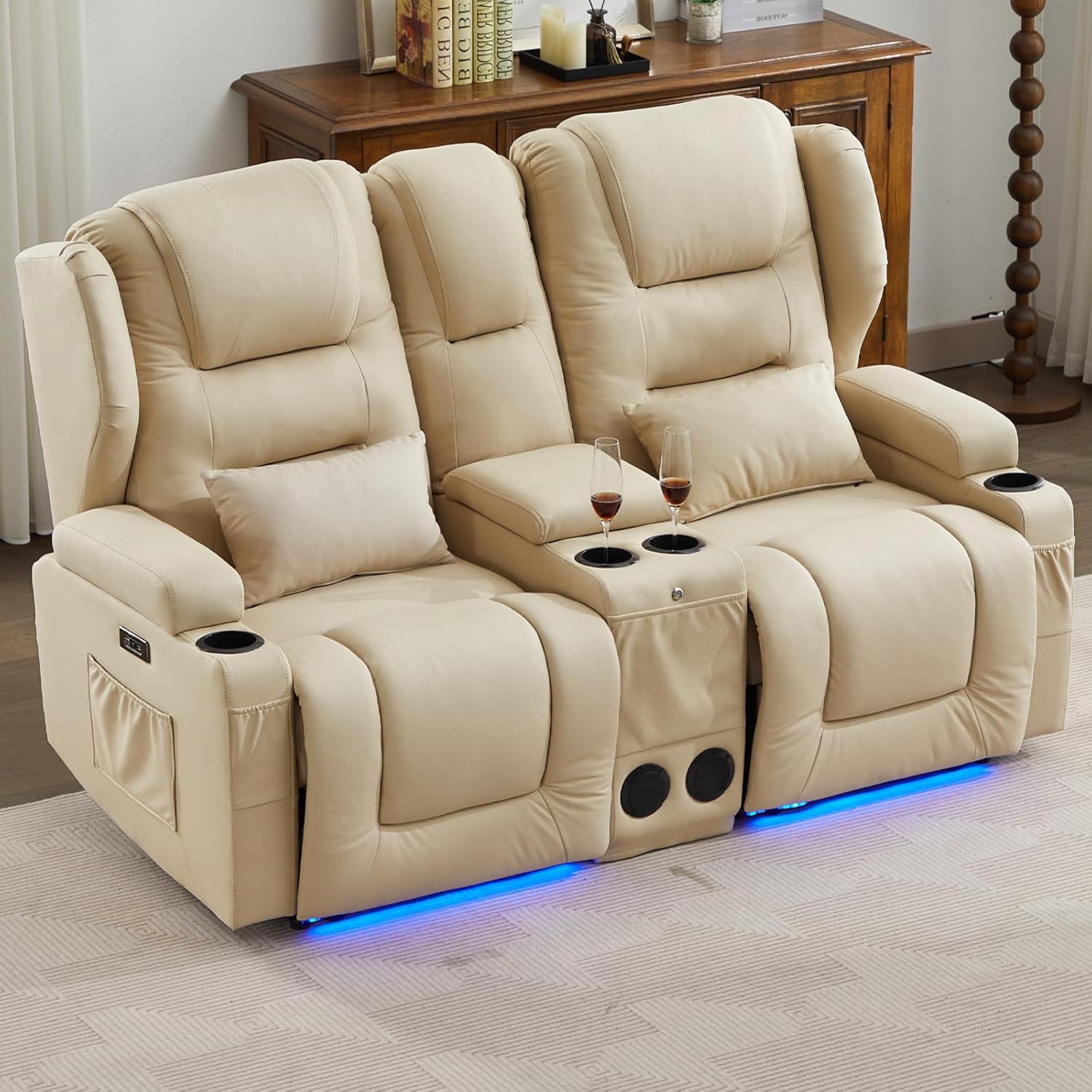 Two Seater Sofa Electric Recliner Sofa With Cup Holders SAMERY