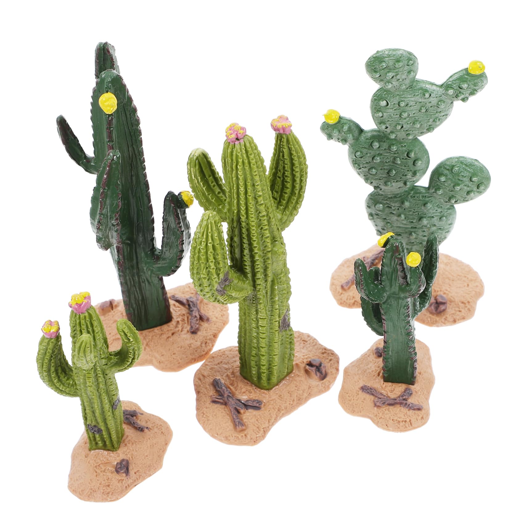 Ciieeo 20 Piezas Microdecoración paisajística Mini decoración de jardín Plantas suculentas Artificiales Tabletop Adorno de Cactus de simulación Adorno de Modelo de Planta el plastico