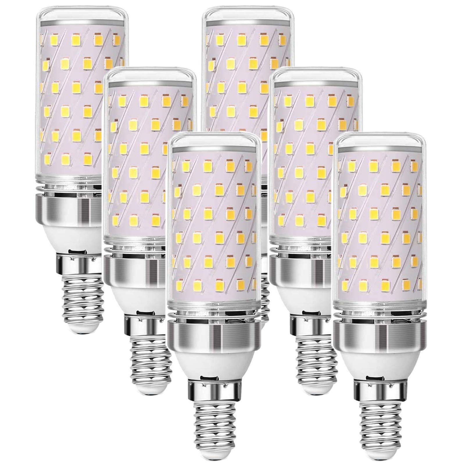 Bombilla LED E14, Equivalente a 12W, 3000K/6000K, lámpara halógena 120W, Bombilla maíz 1320LM, no Regulable, 6 uds.