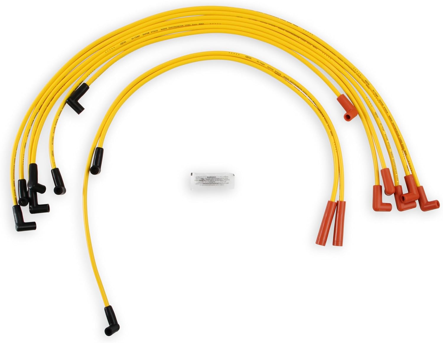 ACCEL 4049 Spark Plug Wire Set - 8mm - Super Stock - Graphite Core - Yellow with HEI Style Boots-