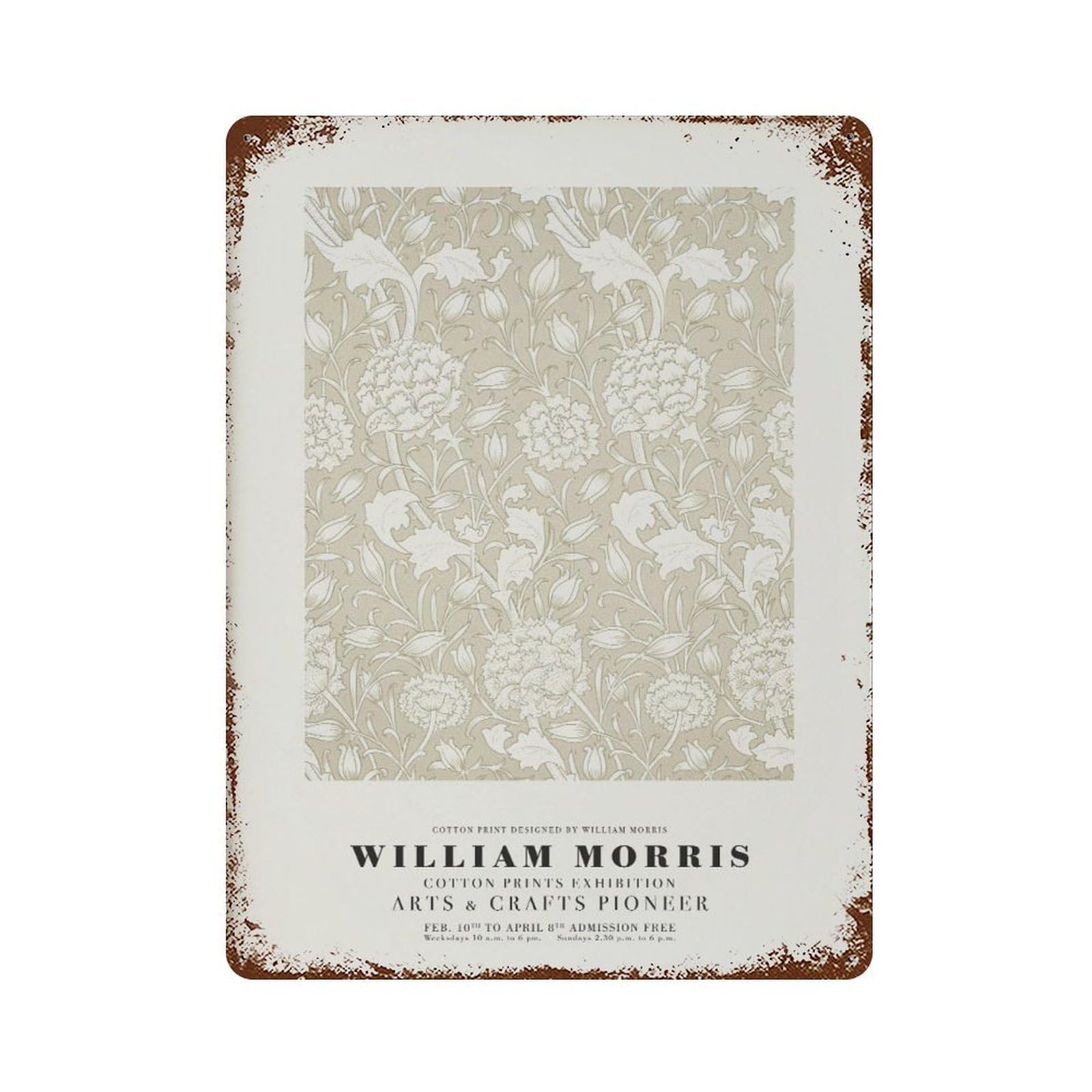 xiaoxiaoshen William Morris Floral 19th Century Botanical Wall Decor Art Metal Tin Poster Modern Home Decor Art Home Bar Shop Decorations Vintage Sign 40x30cm