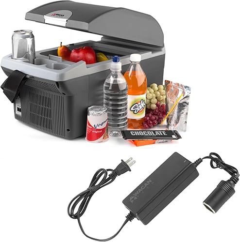 Wagan Enfriador eléctrico y Warme 14 litros refrigerador termoeléctrico portátil de 12 V CC, cable de alimentación para el hogar de 110 V CA y