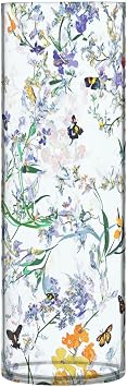 Chic Thyme White Plastic Cylinder Vases for Flowers 11.8 x 3.9 Inch Decorative Tables Decor