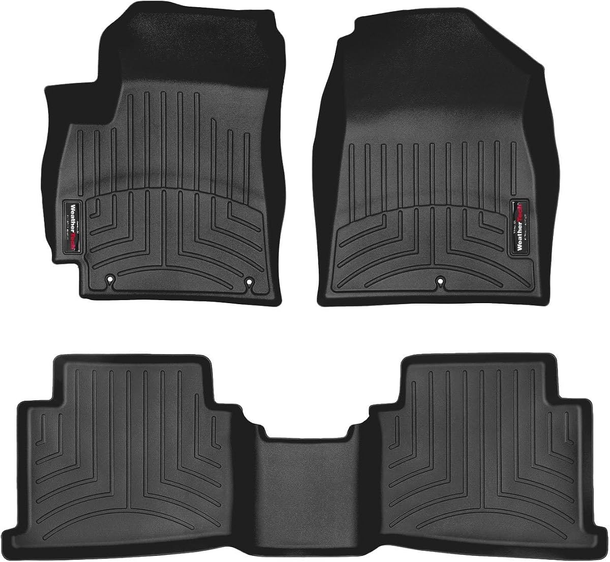 WeatherTech Custom Fit FloorLiners para Kia Seltos - 1ª y 2ª fila (441592-1-2), negro
