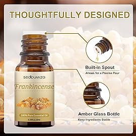Sedbuwza Myrrh Frankincense Essential Oil Set, Myrrh Fragrance Oil Frankincense Scent Oil Set for Diffuser, Aromatherapy, Massage, Soap, Candle Making 2 x 10 ml