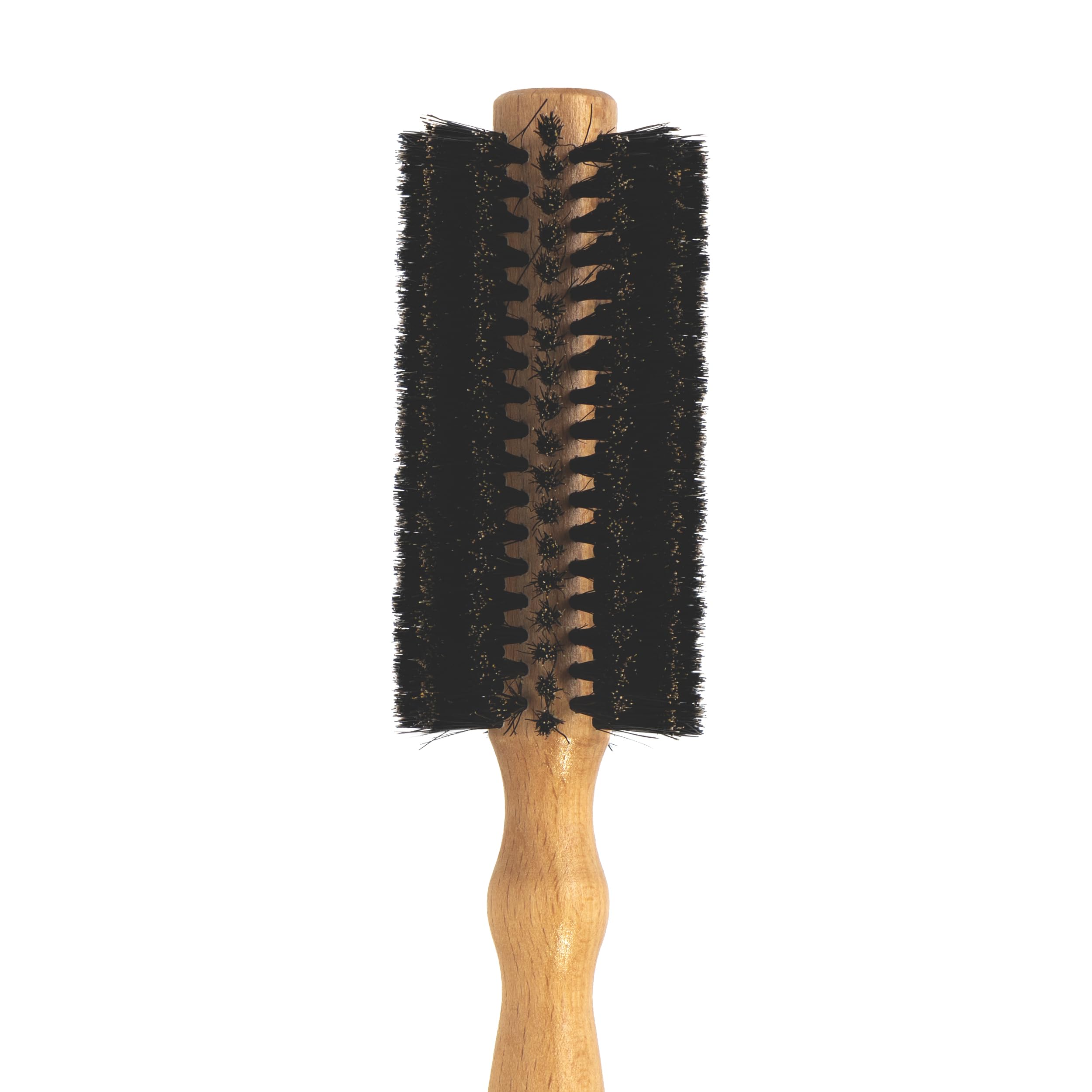 Fuller Brush Cepillo de pelo de madera de haya natural, mango ergonómico contorneado, cerdas de jabalí auténticas naturales, adecuado para cabello corto y mediano, suave con el cabello y mejora el