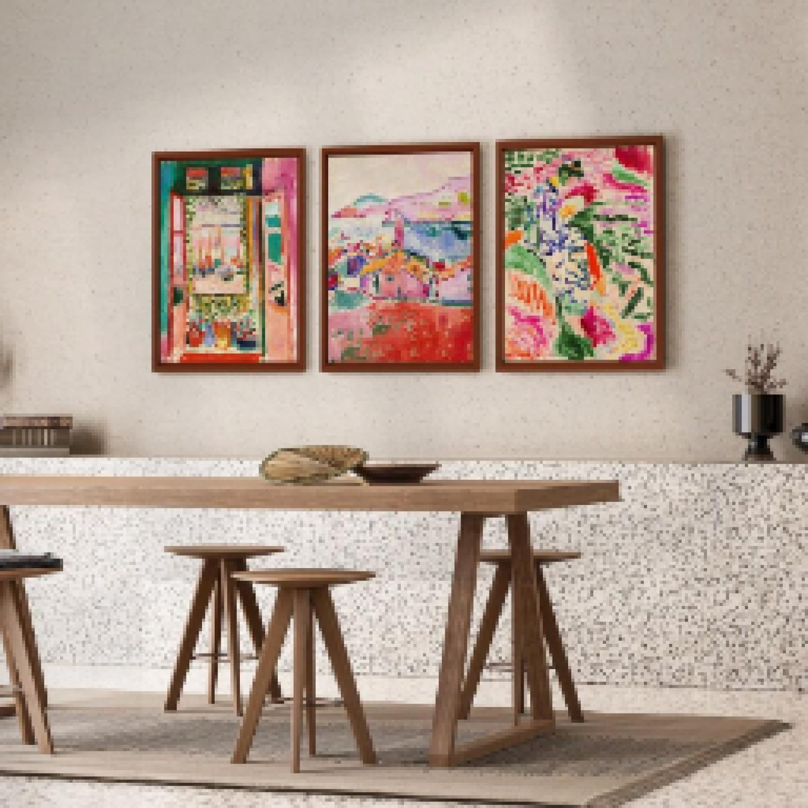 Matisse 3 Pieces Wall Art Show Colorful Landscape Prints Canvas Pictures Museum Poster Mid-Century Decoration 50x75cm No Frame