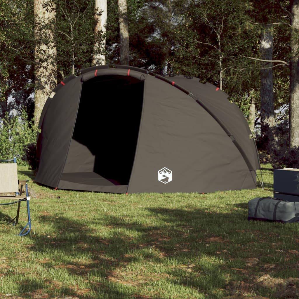 Tidyard Angelzelt Karpfenzelt Campingzelt Sekundenzelt Schnellaufbauzelt für Picknick Wandern Angeln 5 Personen Braun Wasserdicht