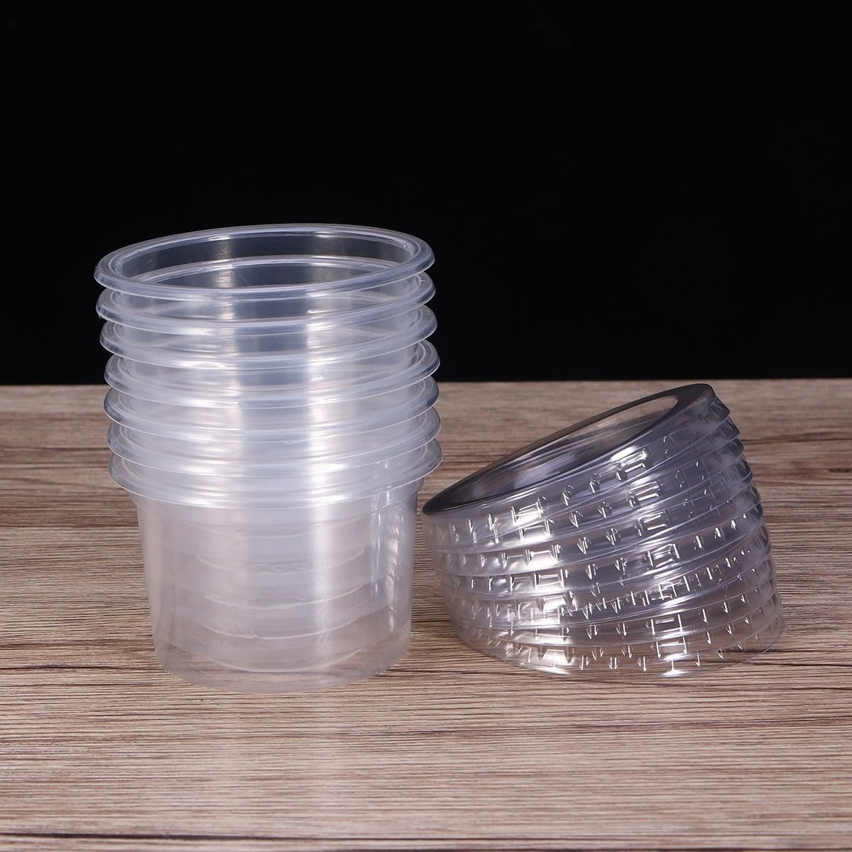 100PCS 5oz Disposable Plastic Portion Cups Clear Portion Container with Lids for Jelly Yogurt Mousses