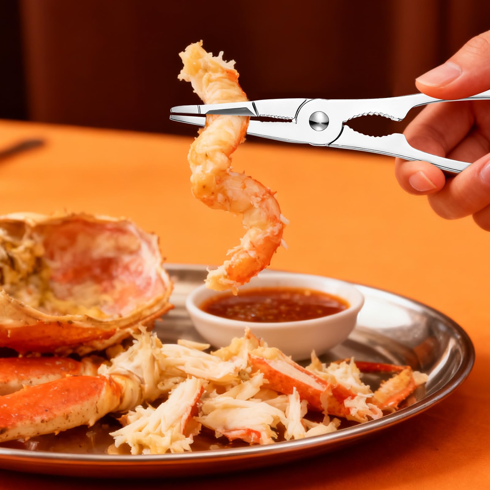 Veemoon Herramientas para Comer Mariscos de 6 Piezas en Acero Inoxidable