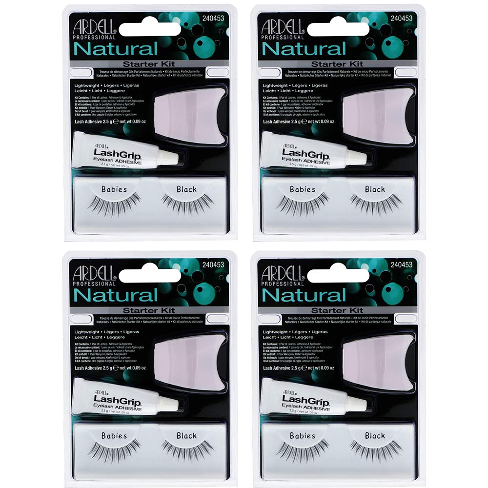 ArdellFalse Eyelashes Starter Kit Natural Babies Subtle Lash Look, Soft & Comfortable Lashes for Everyday Wear, 4 Pack
