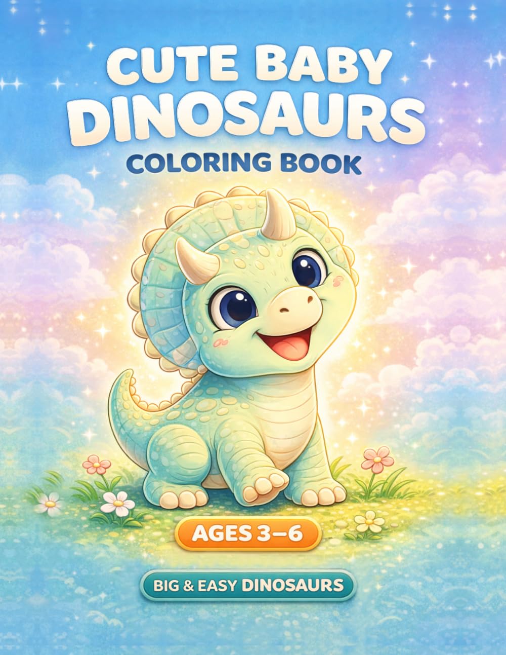 Cute Dinosaur Coloring Book for Kids Ages 3–6: 50 Big and Easy Dinosaur Coloring Pages with Cute Baby Dinosaurs, Simple Designs, Thick Lines, and Fun ... and Kids (Big & Easy Dinosaurs Collection)