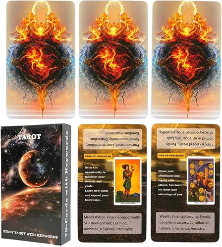 Tarot Cards for Beginners, Classic Tarot Cards with Meanings on Them, 78 Tarot Deck Set, Learning Tarot Deck, No Guide Book Needed, Learning Tarot Cards Set, Tarot Deck Fortune Telling Game - Thumbnail 5