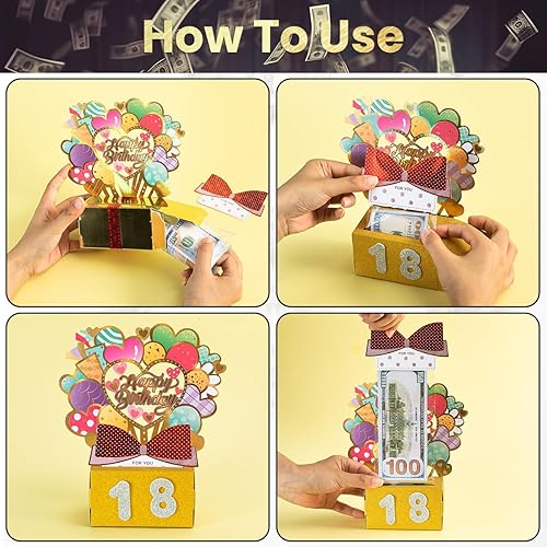 Miniatura 4 de Kit de extracción de dinero, regalos únicos para cumpleaños, las mejores ideas de regalo para mujeres, esposa, incluye 1 caja de dinero, 1 adorno