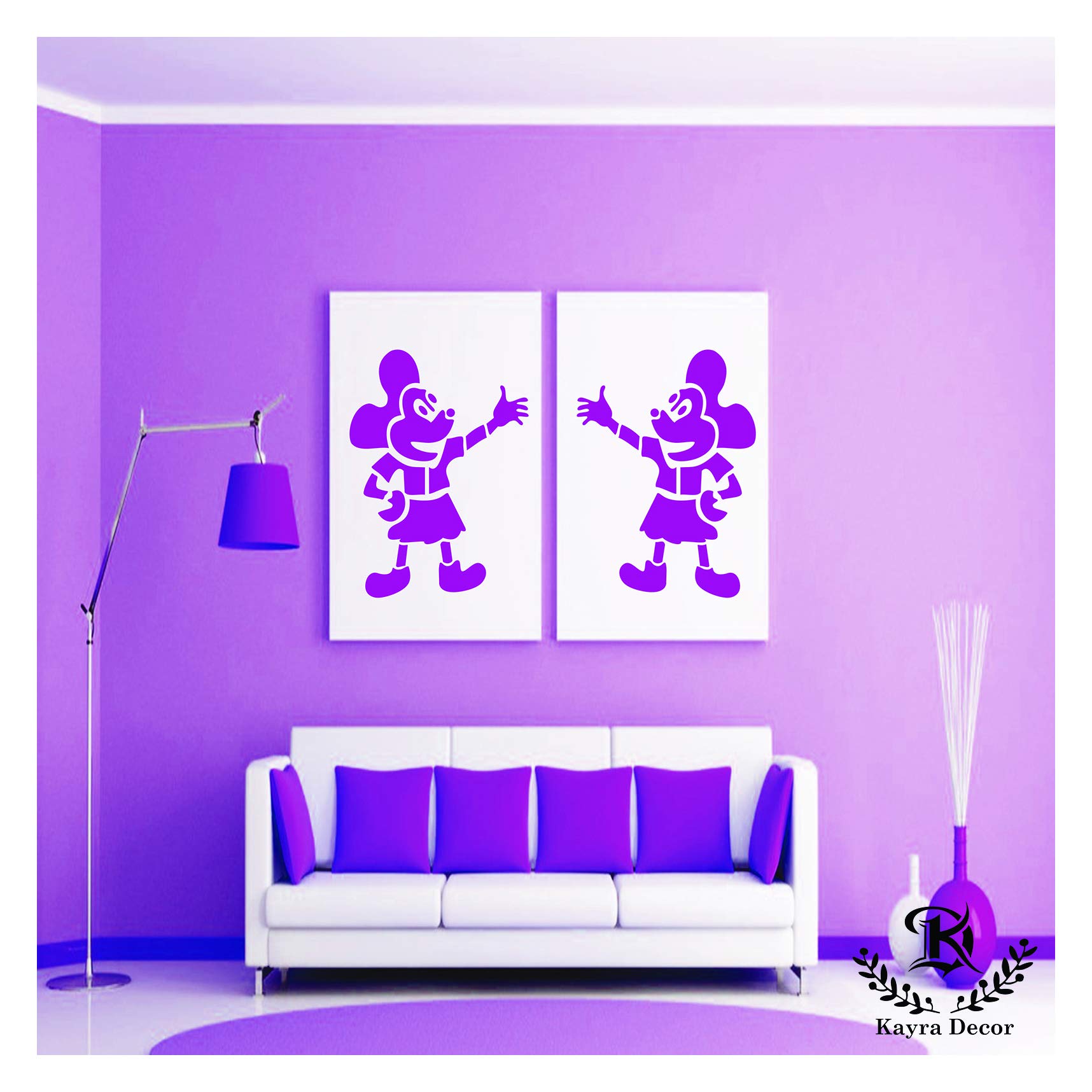 Kayra Decor Stencils for Wall Painting Micky Mouse Design - Pack of 1, 16 inch x 24 inch. (B073JDC4YB) Amazon Price History, Amazon Price Tracker