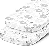 Bassinet Fitted Sheets for Dream on Me Traveler Portable Bassinet & Bedside Sleeper Skylar, Lotus, Seashell – Snuggly Soft 100% Jersey Cotton – 2 Pack
