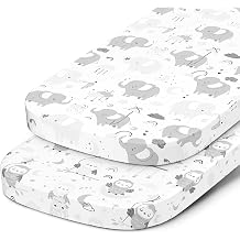 Joey + Joan Bassinet Fitted Sheets for Dream on Me Traveler Portable Bassinet & Bedside Sleeper Skylar, Lotus, Seashell Buttery Soft 100% Cotton 2 Pack