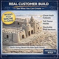 Vista 6 de Liberty Imports Beach Builder Create a Sand Castle Pro Building - Molde dividido para construcción de castillo de arena, juguete de playa