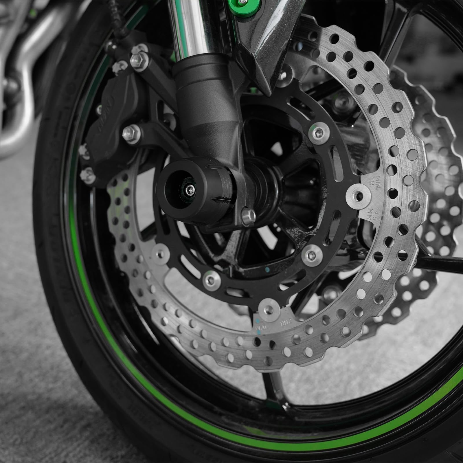 Per Kawasaki Z900 Z650 Z800 ZX6R VERSYS650 NINJA1000 Z1000SX Z1000 R Accessori moto Tamponi Forcella Asse Ruota Anteriore Protezione Antiurto (Nero)