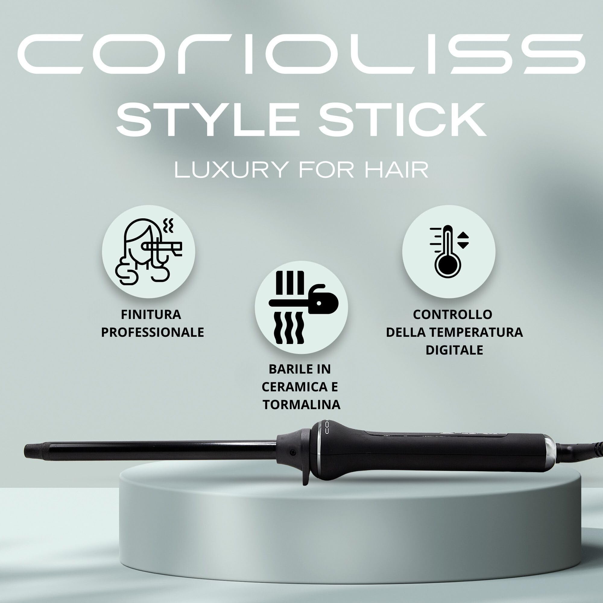 Corioliss Style Stick Arricciatore digitale nero Soft Touch