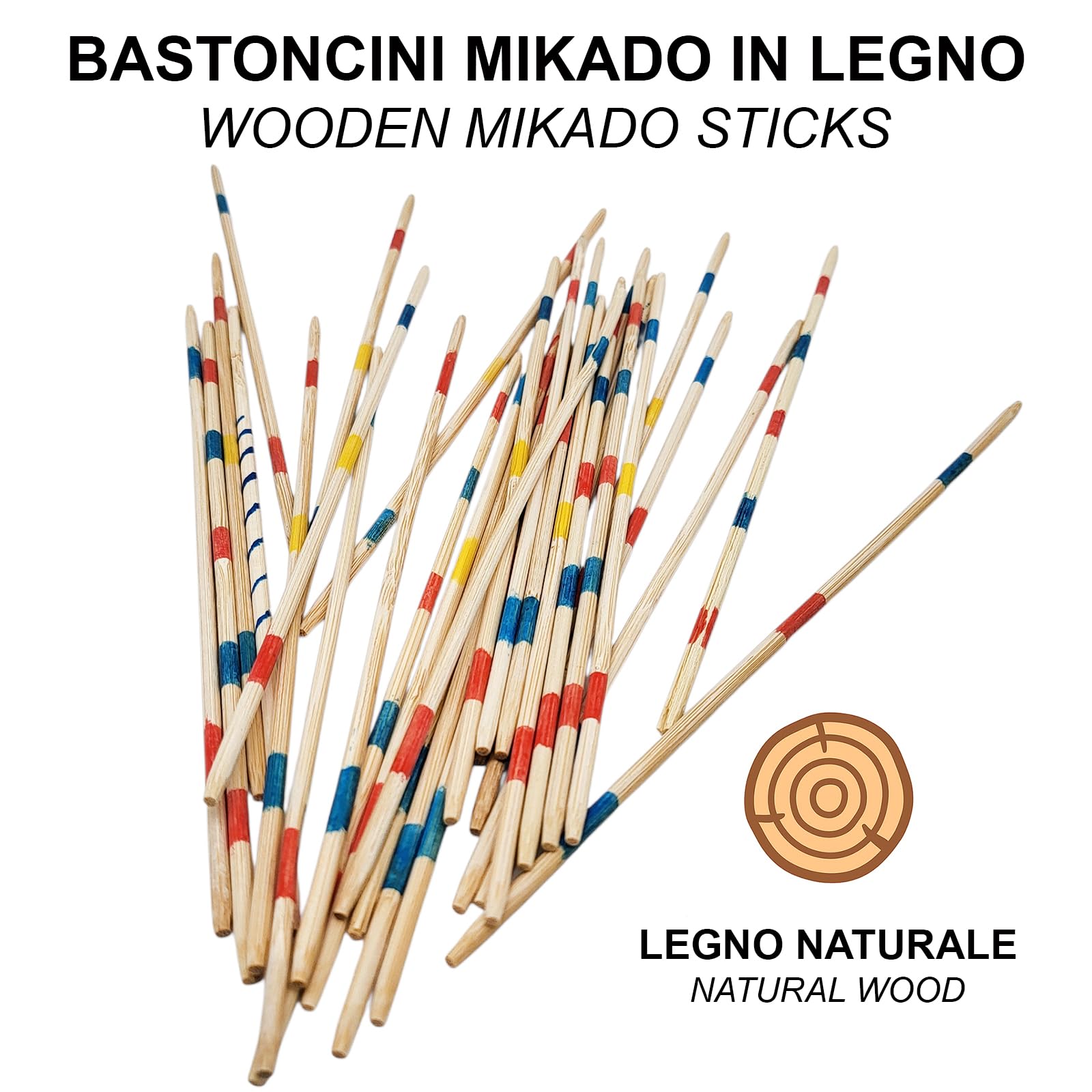 FAST WORLD SHOPPING - Gioco Mikado Spiel, Bastoncini in Legno Colorati, Shangai Gioco da Tavolo di Società, Shanghai Classico per Gruppo, Abilità, Precisione, Divertimento Assicurato (Confezione da 2)