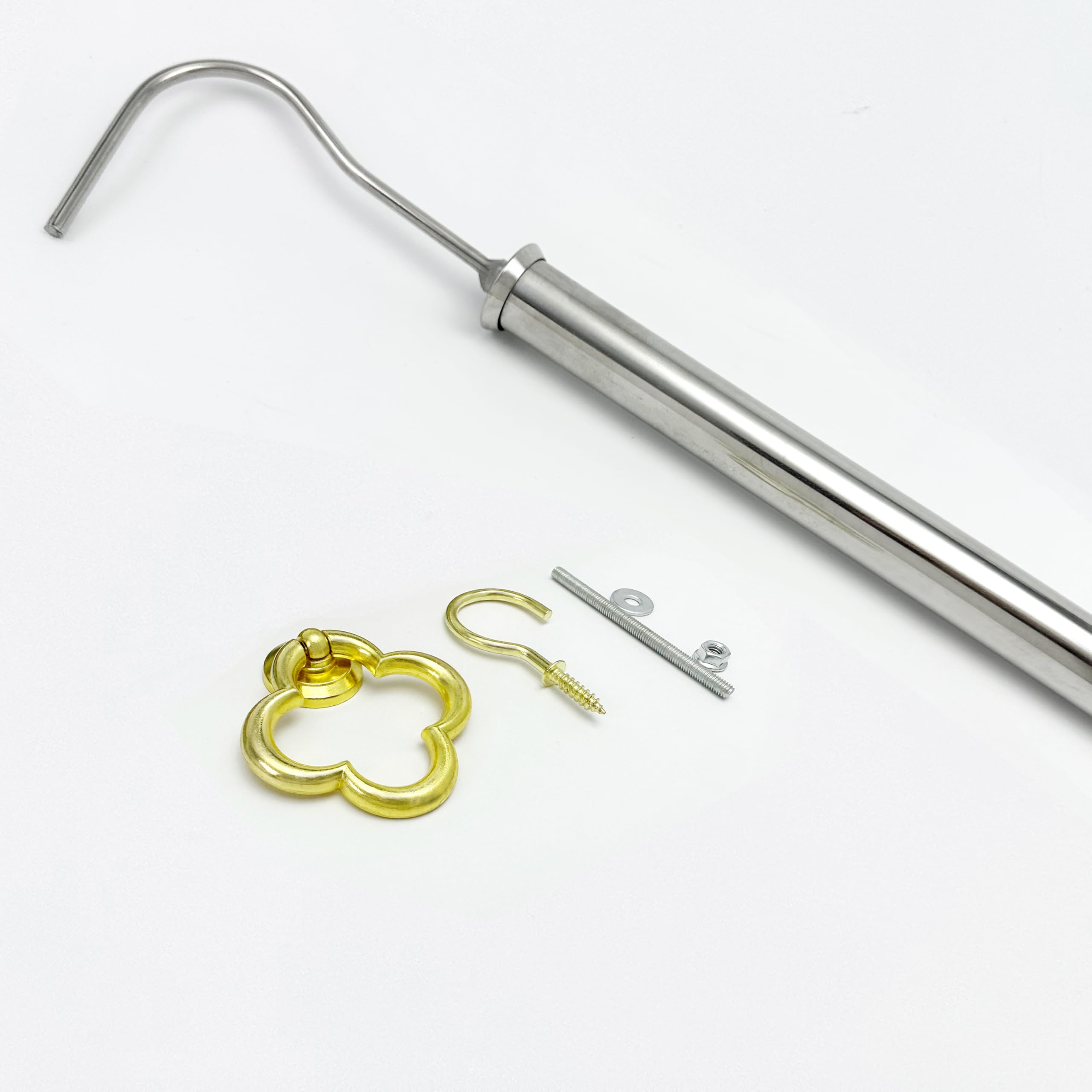 Alaisee Attic Pull Down Hook System Kit, Heavy Duty Ladder Door Stairs Puller Rod Pole Replacement for Ropes Cord String