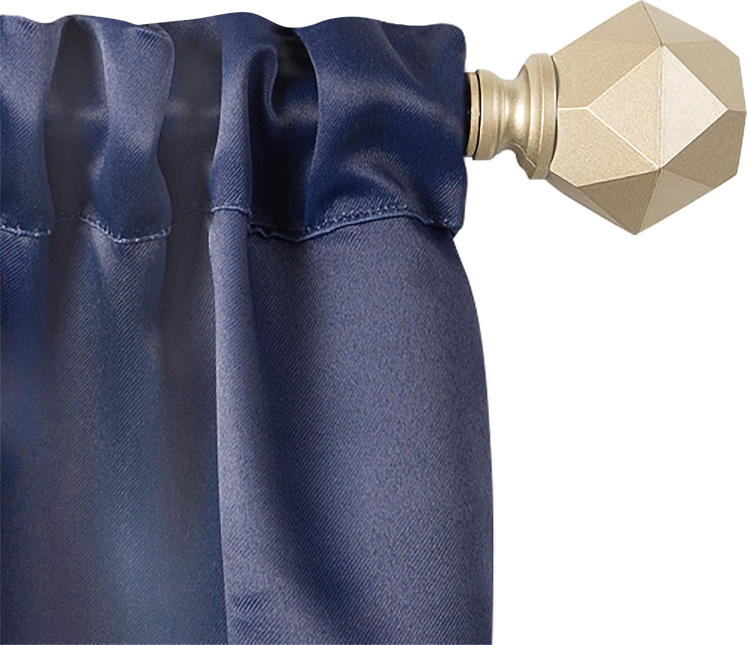 ACHIM Home Furnishings, Gold, Innovative Decorative Room Darkening Wrap Around Rod & Finial Bailey, 66" up to 120", Inch Extends to 120-Inch (INRBLY6606)