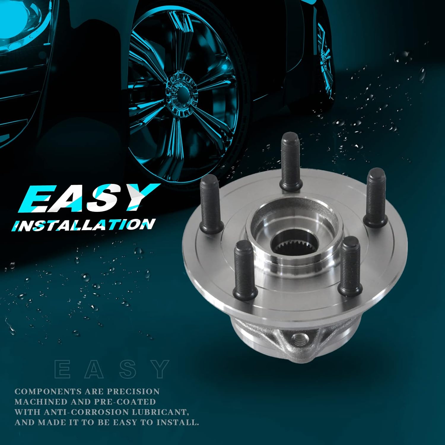 IRONTEK Front Left & Right Wheel Hub & Bearing Assembly fit for Dodge 2011-2020 Durango, for Jeep 2011-2019 Grand Cherokee W/ABS 513324 5 Lugs 1 PCS