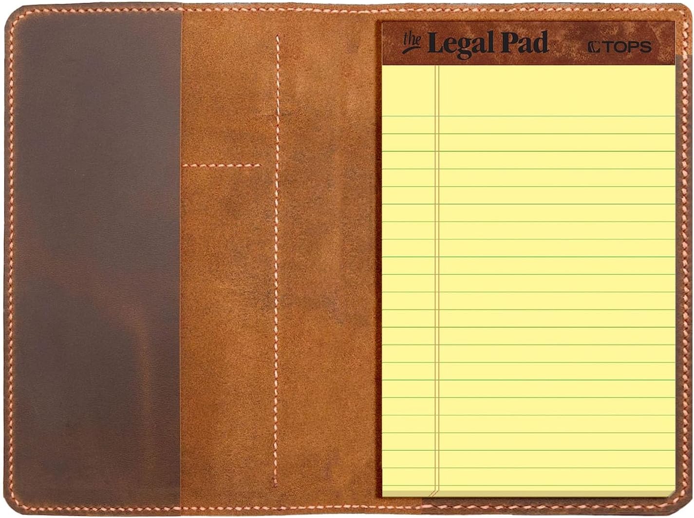 Personalized Genuine Leather Notebook Notepad Cover for TOPS The Legal Pad Writing Pads Docket 5" x 8" Cover, retro real leather portfolio folder cover organizer