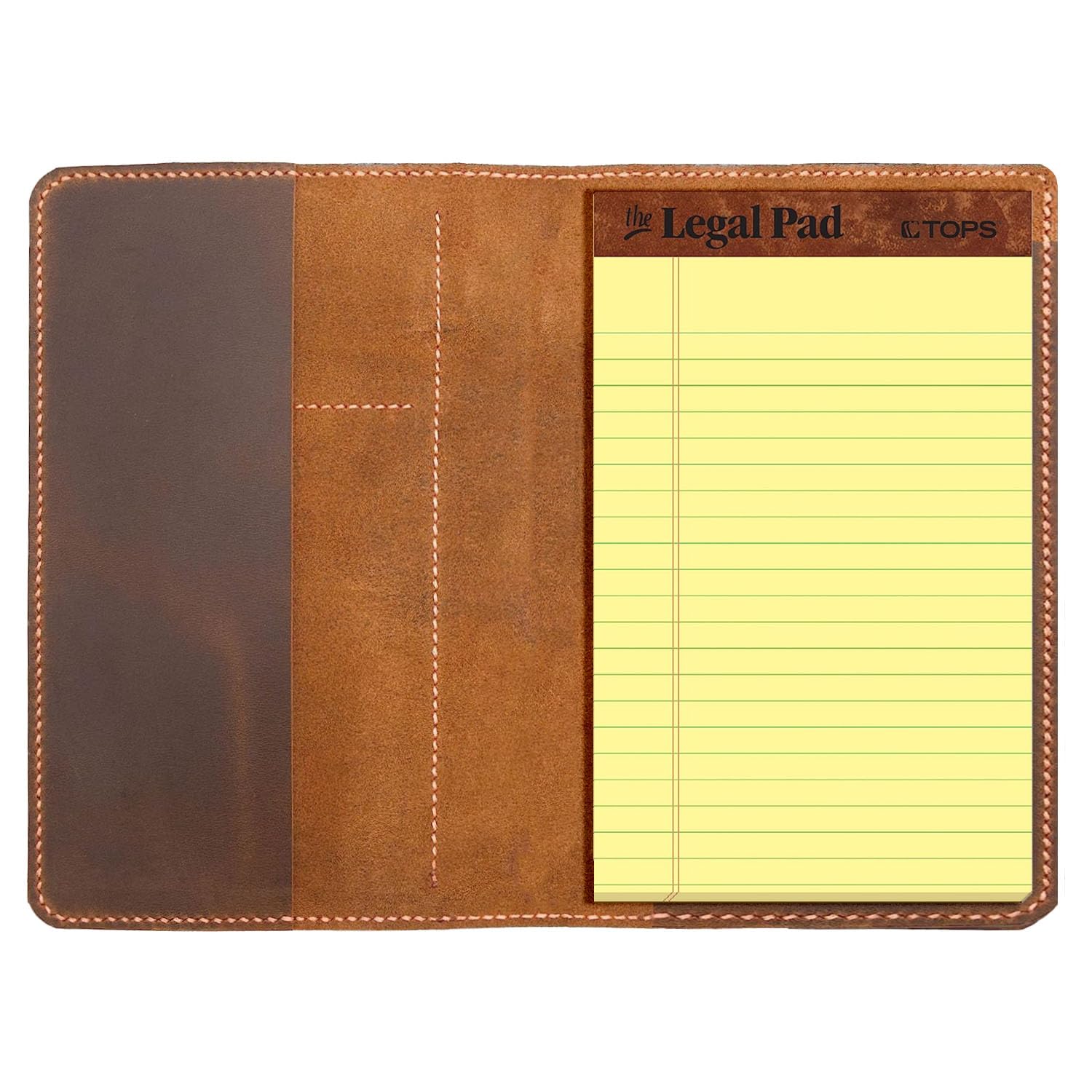 Turbosnail Genuine Leather Notebook Notepad Cover for TOPS The Legal Pad Writing Pads Docket 5" x 8" Cover, retro real leather portfolio folder cover