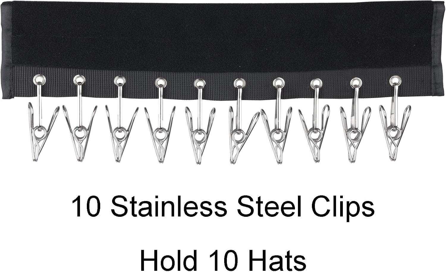 LEKUSHA 2 Pack Cap Organizer Hanger, 10 Baseball Cap Holder, Hat Organizer for Closet - Change Your Cloth Hanger to Cap Organizer Hanger - Keep Your Hats Cleaner Than a Hat Rack - Black