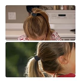 QRTVI 120 Pcs Baby Hair Ties, Cotton Toddler Hair Ties for Girls and Kids, Small Seamless Hair Bands Elastic Ponytail Holders(Black)