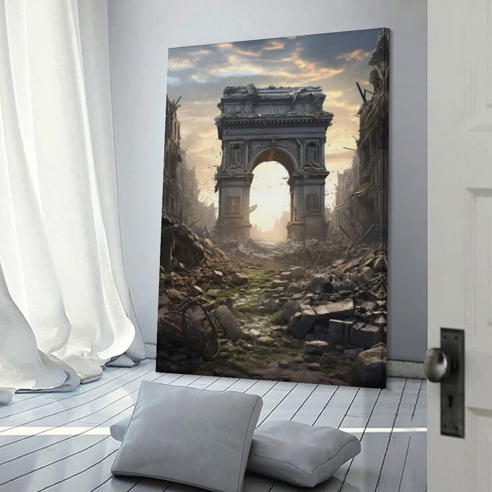 Junmoney Arc De Triomphe Wall Decor Canvas Print 24x36inch(60x90cm), for Lounge Decor, Bedroom Walls Or Flats, Canvas Styling for A Polished Room Look