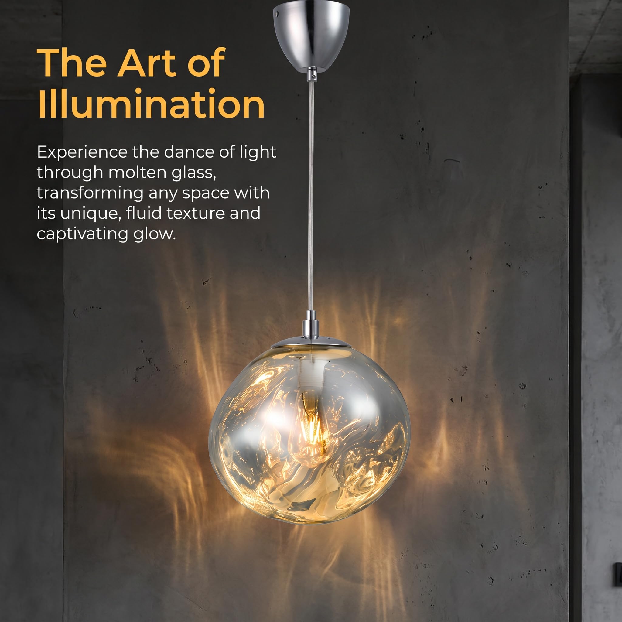 BARCELONA LED Kristall-Pendelleuchte Chrom Ø28cm E27 Design | Robustes Metall, Transparentes höhenverstellbares Kabel, Bis 40W, Wohn- und Essbereich, Innenbereich