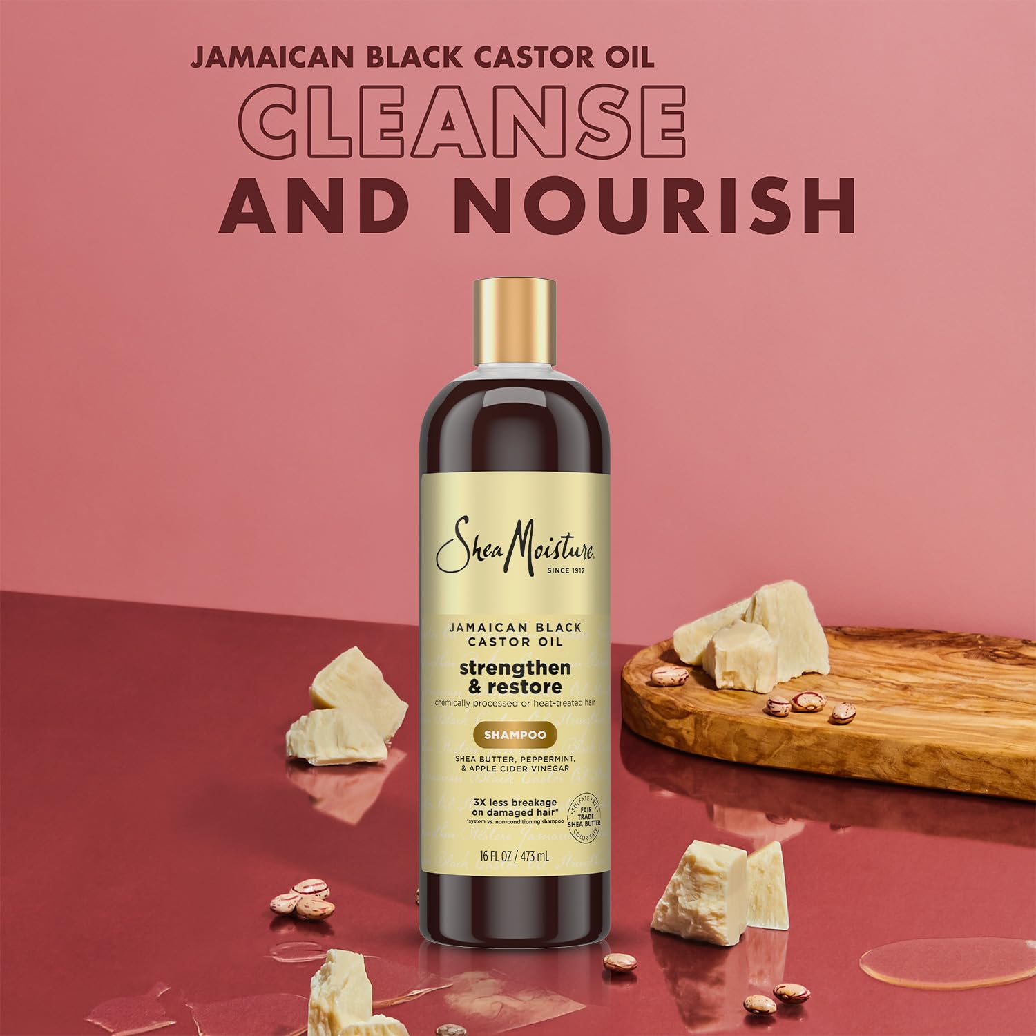 SheaMoisture Jamaican Black Castor Oil Strengthen & Restore Shampoo, 2-Pack