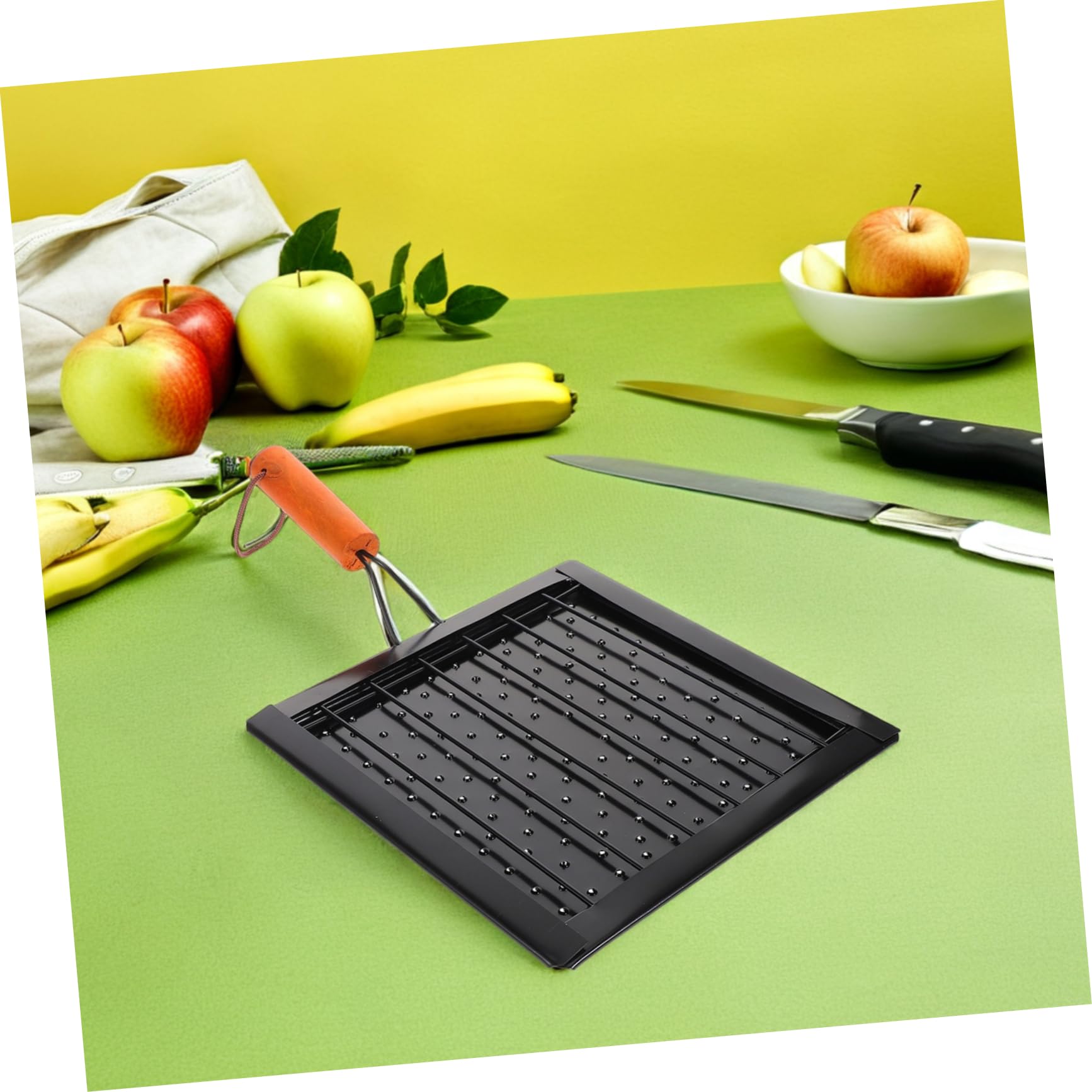 Grille à Saucisses Inox Avec Manche Bois - 50 Cm - Pour Barbecue, Camping - Anti-adhésif